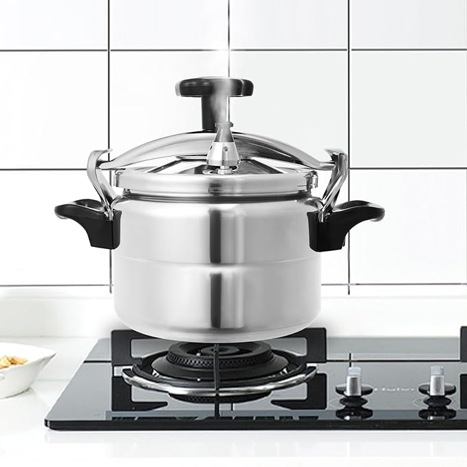 3L Mini Pressure Cooker, Aluminum Alloy Pot Lightweight& Portable Flat Bottom Pot Family Small Pressure Cooker with Two Handles for Stewing Vegetables Rice Soup Stewing Meat