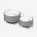 Adjustable Bamboo Dish Drying Rack - Stainless Steel 304 Dish Rack for Kitchen | Counter Home Essentials for Efficient Dish Organization and Drying (Black, 1*Small&1*Large)