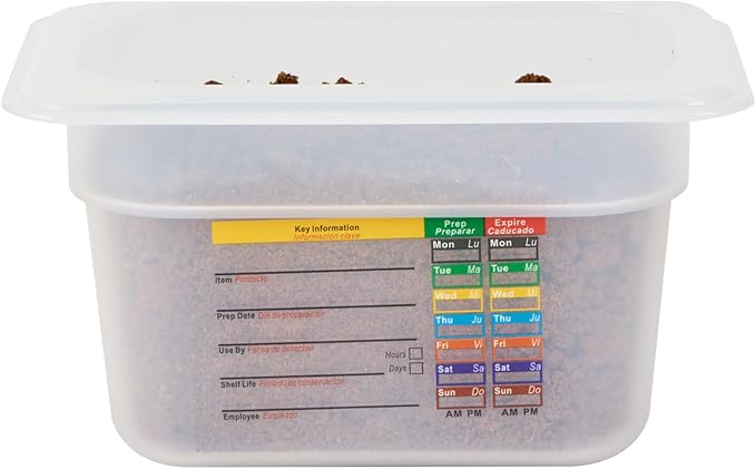 Restaurantware Food Pans Pack of 10 Plastic Rectangle Food Containers 1/9 Size with Traceability Label, Storage Containers Dishwashable Hot Cold Friendly for Restaurants Buffet Commercial Use