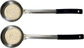 6 Ounce Slotted Stainless Steel Portion Control Ladle Spoon for Measuring and Serving; Commercial Grade Serving Scoops [Pack of 2]