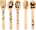 Cartoon Wooden Spoons for Cooking - Perfect Bamboo Kitchen Accessories, Cartoon Kitchen Decor, Nonstick Wooden Spatula Spoon Set, Premium Quality Gifts for Girls