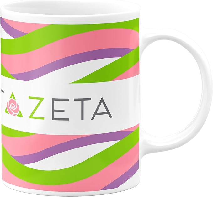 Delta Zeta Ceramic Coffee Mug 11 OZ Tea Cup (Delta Zeta # 7)