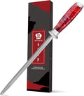WILDMOK Professional Honing Rod 9" - Chrome Coated High Carbon German Stainless Steel Knife Sharpener Honing Steel - Knife Sharpening Rod Designed to Last a Lifetime