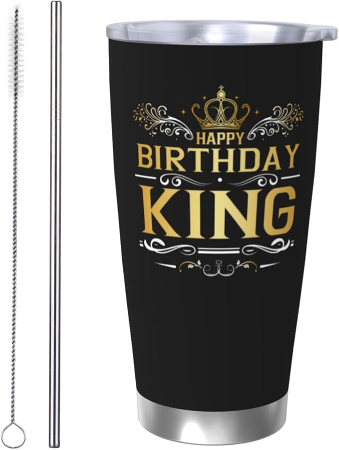 Birthday Gifts Tumblers for Men, Cool Present Men Tumblers, King Tumbler, 20oz Coffee Tumbler, My Man Gift for Him Travel Mug