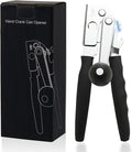 Commercial Can Opener, Stainless Steel Heavy Duty Manual Hand Crank Can Opener, with Comfortable Ergonomic Design Extra-long Handles, Large Handheld Smooth Can Open Easy for Big Cans, Black