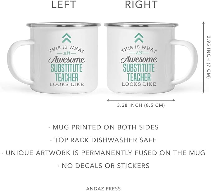 Andaz Press 11oz. Stainless Steel Campfire Coffee Mug Gift, This is What an Awesome Substitute Teacher Looks Like, 1-Pk Birthday Gift, Includes Box Substitute Teacher Gifts Substitute