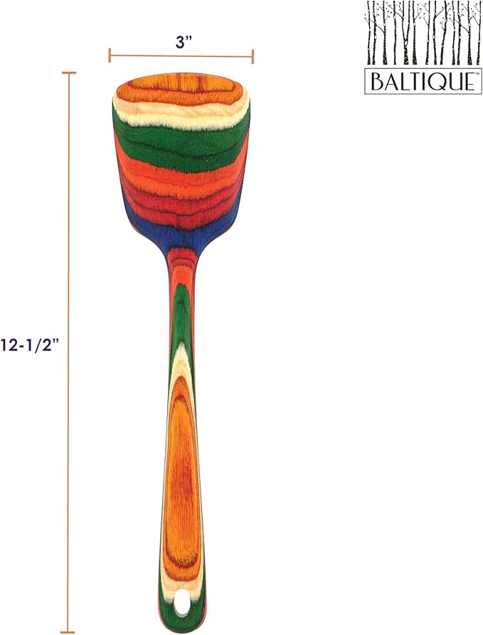 Totally Bamboo Baltique Marrakesh Collection 12-1/2" Wooden Spatula, Safe for Nonstick