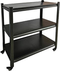3-Tier Garage Storage Shelves,Heavy-Duty Unit with Wheels,Easy to Assemble Adjustable Metal Garage Shelving for Kitchen Warehouse Tool Room(Size:80cmX40cmX80cm)