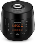 CUCKOO High Pressure Rice Cooker 10-Cup Uncooked / 20-Cup Cooked with Nonstick Inner Pot, Large Rice Maker with 13 Menu Options and Steam Plate, Fuzzy Logic Tech, Auto Clean, Black (CRP-PK1001S)