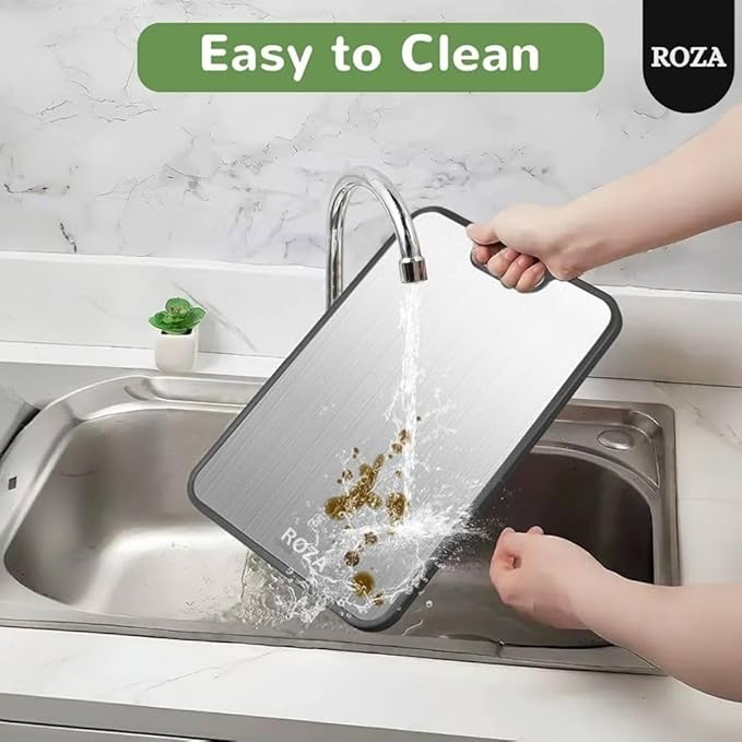Titanium Cutting Board for Kitchen,Food Cutting Board,Double Sided,One Side Pure Titanium And Other Side Wheat Straw,Standard Size