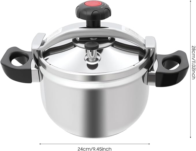 Stainless Steel Pressure Cooker,7L/7.4 Qt Cooking Pressure Cooker Pressure Pot Thickened Pressure Cookers for All Stoves Induction Gas Electric