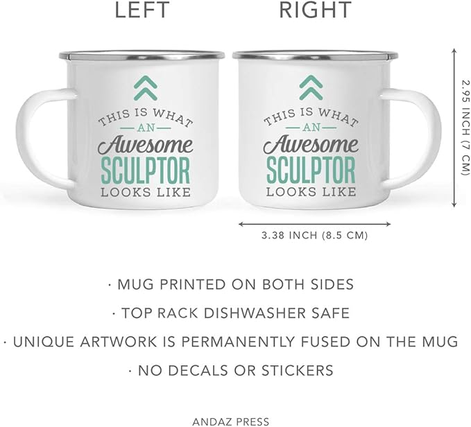 Andaz Press 11oz. Stainless Steel Campfire Coffee Mug Gift, This is What an Awesome Sculptor Looks Like, 1-Pack, Birthday Gift Ideas Coworker Him Her, Includes Gift Box