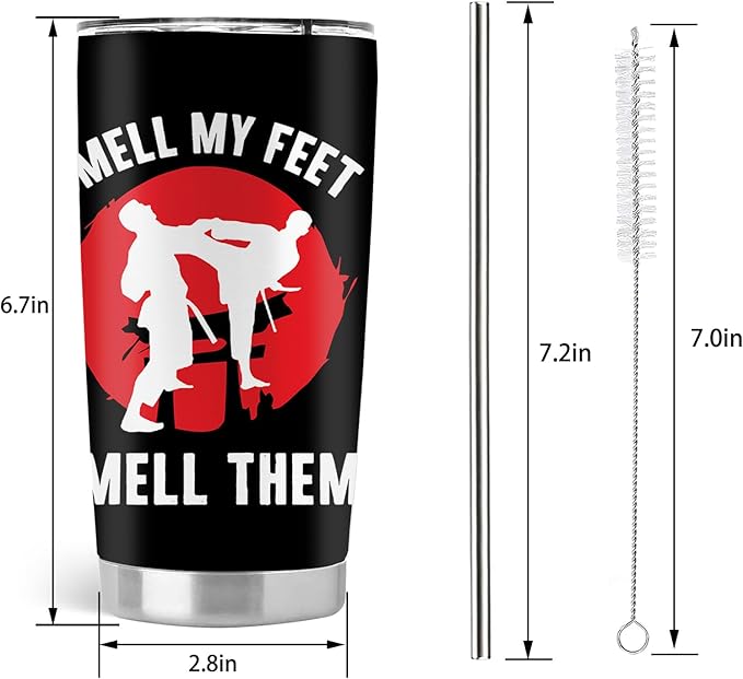 Karate Gifts, Karate Gifts for Boys, 20oz Stainless Steel Tumbler with Lid Straw
