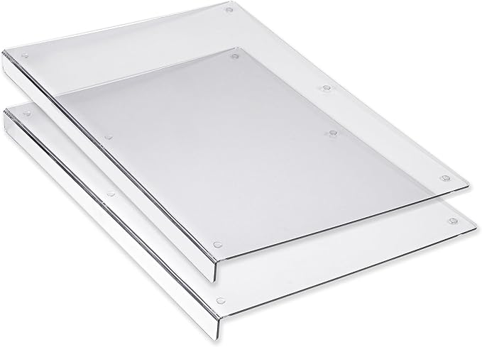 2 Cutting Board with Lip Edge – Clear Acrylic – Non-Slip – 12” x 16” – Countertop Protector for Chopping and Cutting Food
