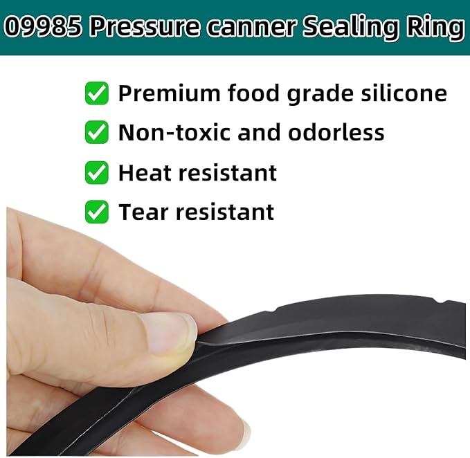 09985 Pressure Cooker Seal Ring Replacement For Presto 01745 01751 01755 01781 01782 01784 Silicone Compatible with Presto Pressure Canners（2Pack）