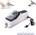 Sharp Pro, Besyner USB Electric Knife Sharpener for Kitchen Knives, Double Sided Knife Sharpener, Quick Sharpening & Polishing, Stable Non-Slip Base with Replacement Grinding Tools (1)