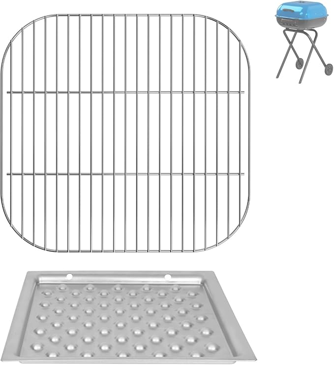 Replacement Parts for Americana 3000-4000 Series Charcoal Grill Walk-A-Bout, Swinger, Sizzler and Traveler Series Grill Parts, Cooking Grate and 1040.8.001 Ash Pan