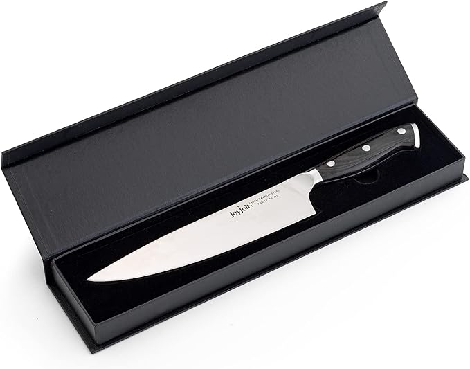 JoyJolt 8” Chef Knife, High Carbon x50 German Steel Kitchen Knife – Magnetic Gift Box.