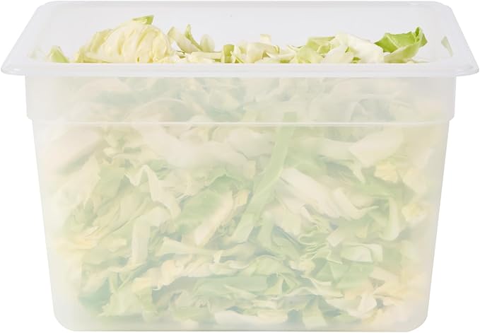 Restaurantware Food Pans Pack of 10 Plastic Rectangle Food Containers Half Size with Traceability Label, Storage Containers Dishwashable Hot Cold Friendly for Restaurants Buffet Commercial Use