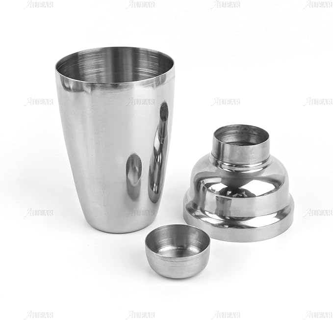 AUEAR, 12 oz/350ml Stainless Steel Cocktail Shaker Bottle Martini Drink with Built-in Strainer for Home Bar