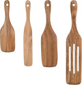 Wooden Utensil Set,Spurtle Set,Wooden Kitchen Utensils Set of 4,Wood Spoon for Sourdough Starter and Jar Cookware