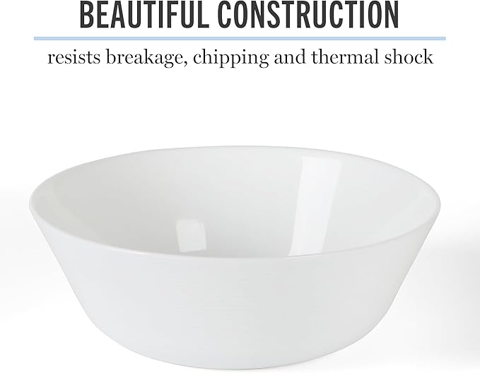 Martha Stewart Opalton 6-Piece 6-Inch Soup and Cereal Bowls – Lightweight, Chip and Break Resistant Opal Glass Bowls for Everyday Use