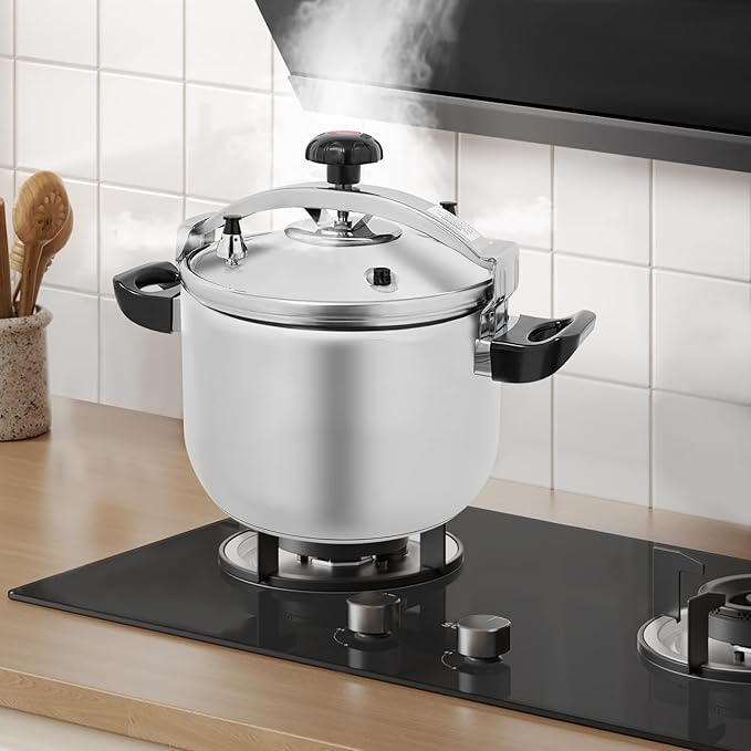 28Qt Stainless Steel Pressure Cooker, 60Kpa Pressure Stewing Pot Pressure Canners with Safety Lock, Commercial Olla de Presion, Induction Compatible