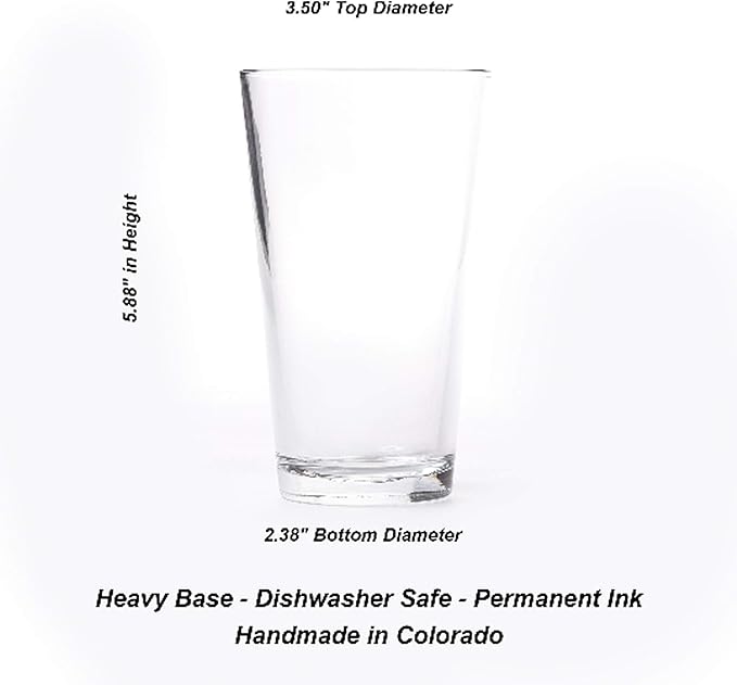 Black Lantern Set of 2 Pint Glasses - Fly Fishing Beer Glasses 16oz. Pint Glass Set