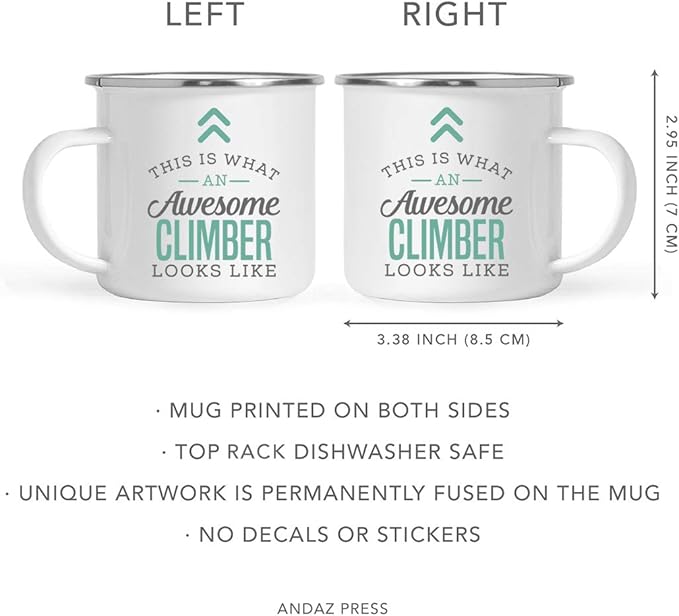 Andaz Press 11oz. Stainless Steel Campfire Coffee Mug, This Is What an Awesome Climber Looks Like, 1-Pack, Birthday Gift Ideas for Coworker, Includes Gift Box