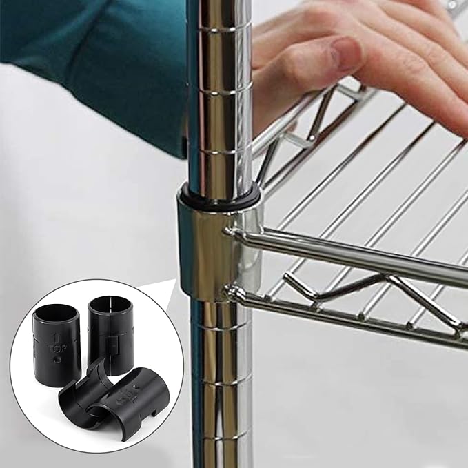 72 Pcs Wire Shelf Clips for 1" Post - 36 Pairs of Wire Rack Lock Clip Replacements for Metal Shelving Sleeves System, Plastic Parts for Stability and Layer Spacing Adjustment