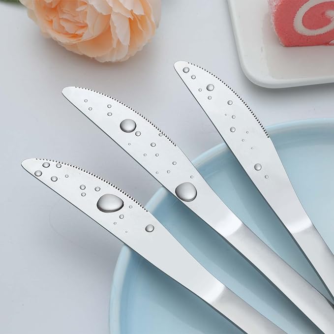 12-Piece Dinner Knives Set, Knife Set (9 Inches), Table Knife, Food Grade Stainless Steel Butter Knives, Knife Silverware for Home/Restaurant/Kitchen, Dishwasher Safe & Mirror Polished