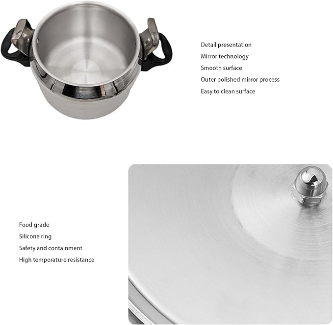 Pressure Cooker, MultiPurpose Pressure Canner, Fast Cooking, High Temperature Resistant, Safe, ExplosionProof for Home (4L)