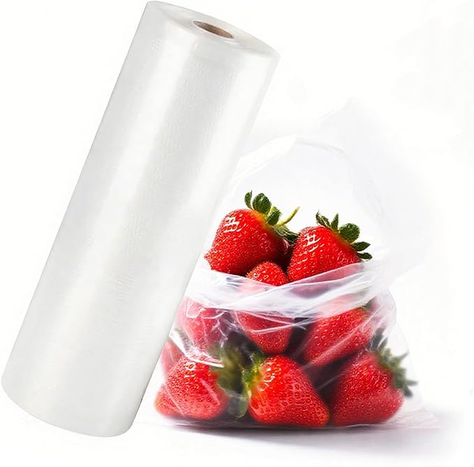 Food Storage Plastic Bag Rolls, 2 Rolls 12x20 Clear Produce Bags Roll for Food Storage, Bread, Vegetables, Fruit, Trash Bags Plastic, 350 Bags/Roll