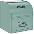 Stainless Steel Bread Box, 2 Layer Roll Top Bread Boxes, Large Capacity Food Storage Container for Kitchen Counter, Metal Bread Bin, Bread Holder for Countertop 11.8" x 9.6" x 12.8" (Green)