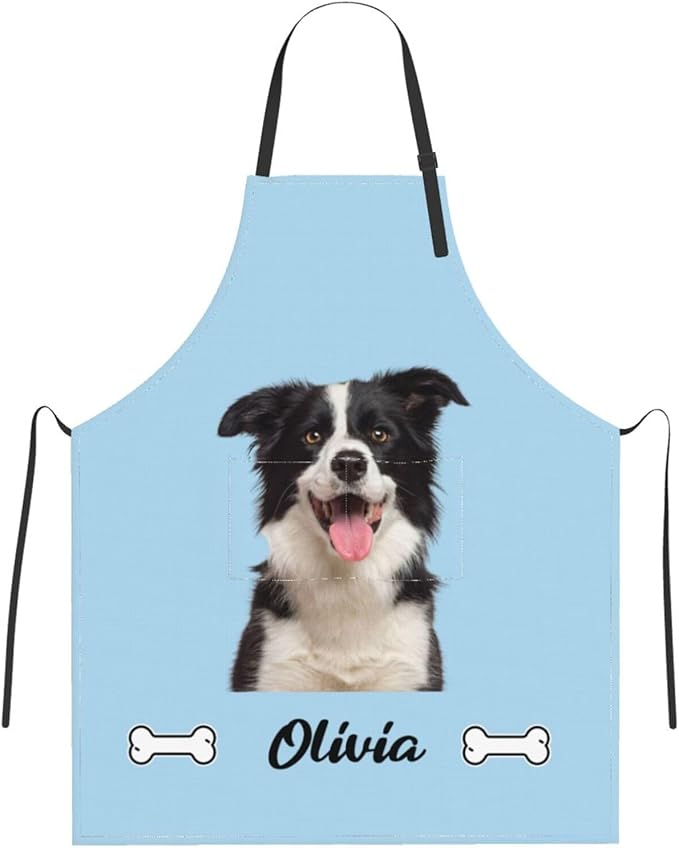 Custom Face Apron for Men Women, Personalized Photo Apron with Pockets, Customized Kitchen Aprons