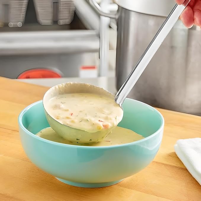 OCS Parts Set of 3 Stainless Steel Culinary Ladles | One-Piece Dishwasher Safe Home, Restaurant, Buffet and Catering Serving Ladle for Sauces, Soup, Gravy, and Salad Dressing (6-8 - 10 Ounce)