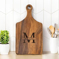 callie Personalized Cutting Board with Monogrammed Name, Wooden Kitchen Chopping Boards with Handle, Reversible Engraved Serving Tray, Housewarming Gifts for Family(S, M, L)