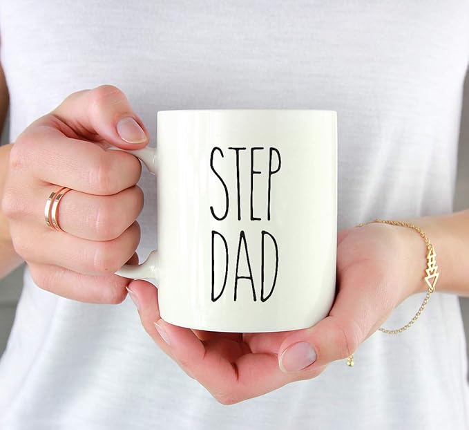 Andaz Press Simple Rustic Farmhouse Kitchen Decor 11oz. Ceramic Coffee Tea Mug Gift, Step Dad, 1-Pack, Birthday Christmas Gift Ideas for Family, Friends