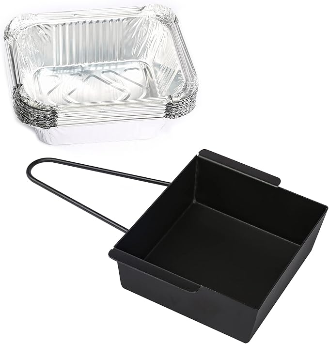 Grill Drip Pan for Nexgrill 720-0830H for Nexgrill Grease Tray Replacement Grease Pan/Box for Nexgrill 720-0888N 720-0925P 720-0896 720-08882A for Cuisinart CGG-7400 with 15pack Aluminum Foil Liner
