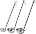 OCS Parts Set of 3 Stainless Steel Culinary Ladles | One-Piece Dishwasher Safe Home, Restaurant, Buffet and Catering Serving Ladle for Sauces, Soup, Gravy, and Salad Dressing (1-3 - 5 Ounce)