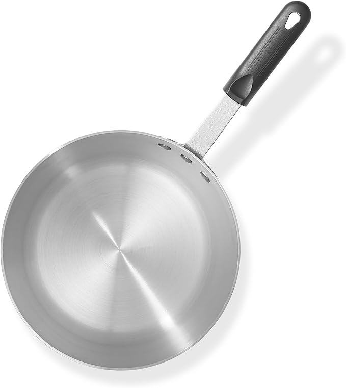 GRIDMANN 3.75-Quart Tapered Aluminum Sauce Pan with Silicone Handle, NSF Listed Heavy Duty Professional Cookware