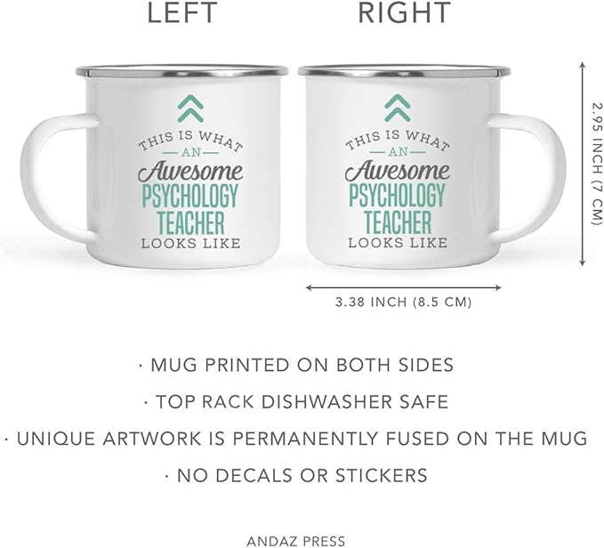 Andaz Press 11oz. Stainless Steel Campfire Coffee Mug Gift, This is What an Awesome Psychology Teacher Looks Like, 1-Pack, Birthday Gift Ideas Coworker Him Her, Includes Gift Box