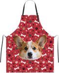 Custom Dog Face Apron for Men Women, Personalized Photo Bib Apron with Pockets, Customized Chef Aprons