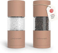 LARS NYSØM Salt and Pepper Grinder Set, Manual Salt and Pepper Mills with Adjustable Ceramic Grinder, Design Spice Shaker Set (Blush Rose)