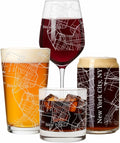 Blue Ridge Mountain Gifts - New York City Souvenir - New York Glassware Gift, Etched City Map, Laser Engraved and Dishwasher Safe