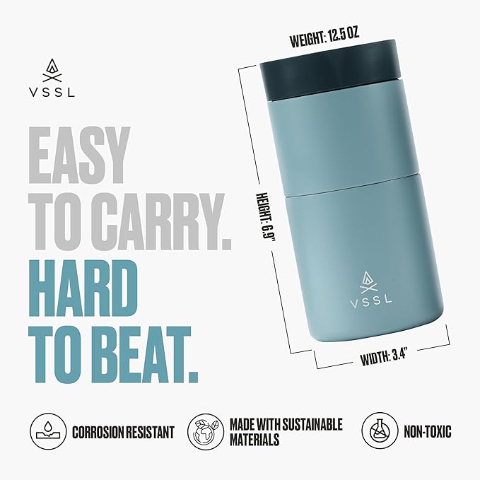 VSSL - Nest Pour Over Coffee Set | Coffee Maker for Camping | All-In-One Travel Pour Over | Transportable Dripper, 10oz Stainless Steel Travel Mug | Compact Storage & Adventure Ready | Everglade