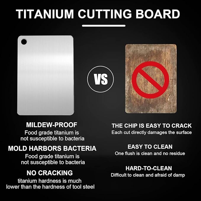 Katuchef Titanium Cutting Board,2026 New 100% Pure Titanium Cutting Boards for Kitchen,Titan Cut Pro Non toxic Doubld-Side Durable Chopping Boards, Easy to Clean and Store(1PC-XL:18.11 * 11.81)