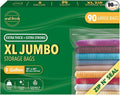 5 Gallon Large Plastic Storage Bags – 18" x 24" (90 Count) – Reusuable XXL Extra Large Heavy Duty Clear Jumbo Freezer Zip Bags with Sealable Zipper Top For Clothes, Travel, Moving