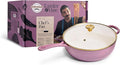 Chef Joe Sasto Chef’s Pan with Tempered Glass Lid, Deep Saute Pan, Enameled Cast Iron, Professional Cookware for Searing, Sautéing & Braising, Induction Compatible, Oven Safe, Dishwasher Safe