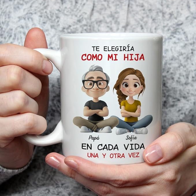 Wrappiness Custom Coffee Mug for Daughter from Father – Personalized Gift for Daughter on Birthdays, Christmas, New Year, Always Choose You from Dad